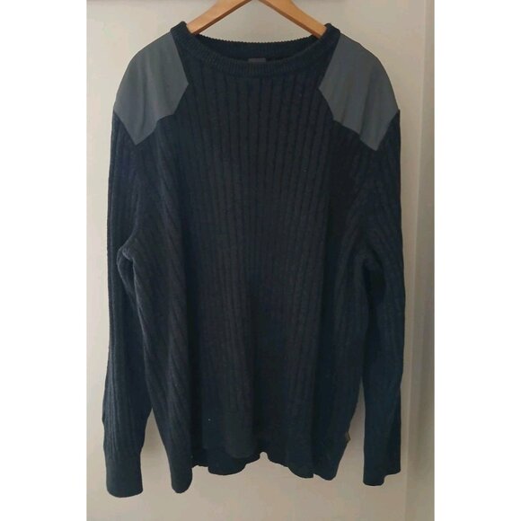 Patagonia Fog Cutter Knit Sweater Size 3XL Black Ribbed DWR Shoulder Panels Hemp - Picture 1 of 11